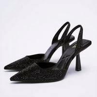 Ženska sljetna šipka Glitter Rhinestone Stiletto pete Pumpe cipele Radna modna kancelarija Vjenčanje