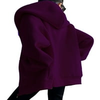 Noilla Ženska odjeća Vrhovi kapuljača sa kapuljačom kaputa sa punim zip dukserom dame debela runa obložena