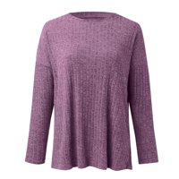 Majice Fabiurt za žene Ženske modne casual okruglih vrata Losokog vrhova dugih rukava Puloveri džemperi