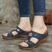 Ljetne dame modne klipe na petu veznog sandala za cvijeće ženske cipele