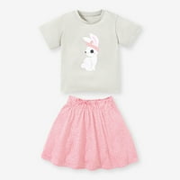 Djevojke toddlera Ljetna odjeća kratki rukav crtani vrhovi suknje odjeća za odjeću Set Kids Set odjeće