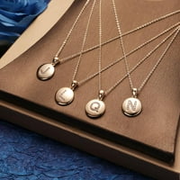 Disk Početna ogrlica za žene 14K Gold CZ Privjesak Početni ogrlica nakita
