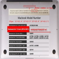 Kaishek Hard Case Cover samo za - Objavljen Novi MacBook Air S s mrežnom ekranom i dodir ID USB Type-C model: A M1 A2179 Poklopac nebeske + crne tastature