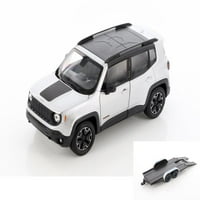 Diecast Car W Trailer - Jeep Renegade Trailhawk, Srebrna - Welly 24071 4D - Skala Diecast Model igračka