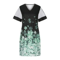 CETHRIO BOHO haljina za žene - modni casual v-izrez čipka kratkih rukava trend cvijeta za poziciju tiskane