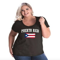 - Ženska majica plus veličine - zastava Portoriko