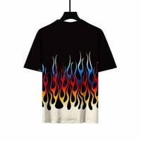 Žene Grafičke make Ljeto Vintage Fire Plamen Ispis Kratki rukav T košulje Ležerne prilike TUNIC DYE