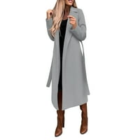 Cleariance Women's Winter Revel Woolen kaput elegantan vitki tunik Maxi Trench kaput sa kaišom labavim