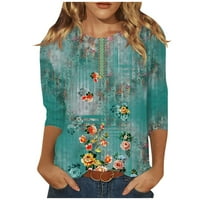 Gotyou ženski vrhovi casual tunika kratkih rukava cvijet print modne majice bluze lagani ljetni vrhovi