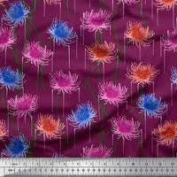 Soimoi Blue Rayon Crepe tkanina umjetnička cvjetna dekorska tkanina tiskana BTY Wide