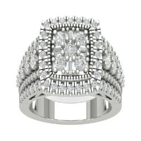 Araiya Sterling Silver Diamond Halo prsten za žene, veličine 5