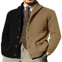 Paille Muška boja Blok Ležerne prilike otvorena prednja jakna rever na vratu džemper kaput pletivo