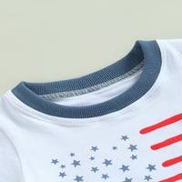 Sunost 4. jula Baby kratki set, majica s kratkim rukavima + kratke hlače za elastičnu struku Dan nezavisnosti
