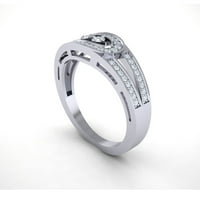 1CTW okrugli rez Diamond Prong montal Fancy Stilizirani vjenčani prsten za vjenčanje Čvrsti 14K Gold