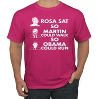 Divlji Bobby Rosa Sat Martin hodao je Obama RAN Crni Pride Men Grafic Tee, Fuschia, 5x-velika