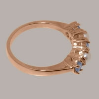 Britanci napravili od 9k ružičastih prirodnih tanzanitetnih i kultiviranih bisernih ženskih prstena - Opcije veličine - veličine 10