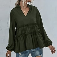 Ženska casual labava majica s dugim rukavima s dugim rukavima na vrhu bluza Dressy Trendy Plus size