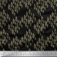 Soimoi crna mahovina Georgette tkanina za brtvu od lišće ispisne tkanine sa dvorištem širom