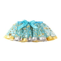 Dječje djevojke Tutu Mini suknje Polu haljina Tulle Star Print Seckin A-line suknje ruffle party mreža