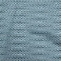 Onuone pamučna svila Srednja plava tkanina Zig Zag & DIY Odjeća za preciziranje tkanine Tkanina od dvorišta