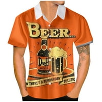 Muški SI gumb Kratka košulja pivo povremena muške muške majice M-3XL