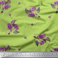 Soimoi Green baršunasti tkanina odlazi i alba ruža cvjetna tkanina za print od dvorišta široka