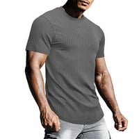 JMntiy muške brze suhe aktivne atletske majice od pulover sa čvrstim okruglim vratom Majica kratkih