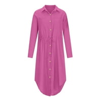 Ženske haljine Ljetne haljine za žene u odjećnoj košulji Haljina posada Blazer Comfort Fit Hot Pink
