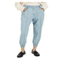Lam Crosby ženski plavi džepni patentni elastični pojas za pojas, joggers hlače 2