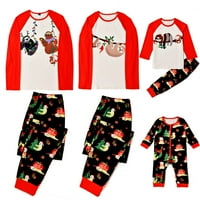 Najnoviji božićni pidžami za obitelj slatka životinja print dugih rukava PJS set