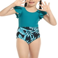 Gwiyeopda Kids Girls Ljeto jednodijelni kupaći kostimi za bikiniju, leteći kupaći kostim kupaćim kupaćim