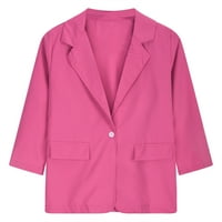 Sedmica čišćenje Ženska plus veličina Blazer odijela Škorati odijela jeseni ljetni casual jedan gumb blažer jakna kaput odijelo vruće ružičaste, xxl