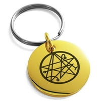 Ner nehrđajući čelik necronomicon talisman runa ugravirana mala medaljon krug šarm privjesak za ključeve