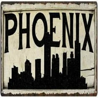 Phoeni City Sky Line Silouette Chic Wall Décor Metal Sign 206180028031