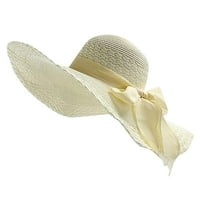 Wozhidaoke šeširi za muškarce Žene Šarene slame Bow Hat Sun Floppy Široka kapa za plažu bejzbol kapa