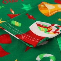 MubIneo ženski ležerni Snap Home kombinezon crtić božićni otisak okruglih vrata s dugim rukavima