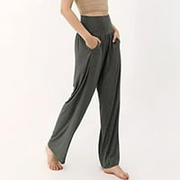 Nestručne hlače za žene Trendy Womens Joga Hlače Lood široki noga udobni saloni Pajamas Hlače visoki struk sa džepovima
