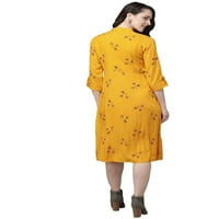 Eloria cvjetni štampio ženski modni moderan kratki u haljini za dizajn mandarine