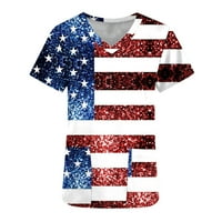 Suncoda USA majica vrhovi radne uniforme kratkih rukava V izrez za platnu odjeću MEMORIJALNE Dnevne