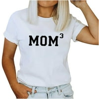 Mama Pismo tiskanje mama Tees Majčin dan Poklon Crewneck T majica Loseti FIT modni odjevni uzorak za