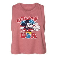 Disney - Americana - Mickey USA - Juniors Cropped Racerback Tank top