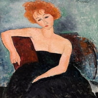 Jeune fille Rousse en Robe de soir poster Print Modigliani Amedeo