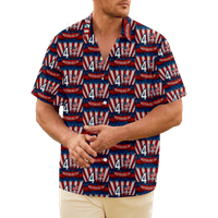 4. jula muška havajska majica USA Nacionalna majica zastava Grafička majica ovratnik 3D print plus party