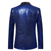 Muški gospodin noćni klub Party Blazer Sequin Glitter Jacket Bling odijelo Safir XL