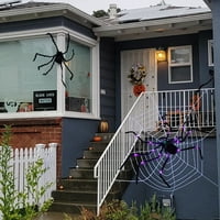 Atopoleler Halloween Spider ukrasi 4FT svjetlo Giant Spider Realistic Halloween Spider s ljubičastim