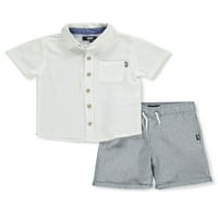 Stripe kratke hlače za dječake Postavljene sa opremom - bijela