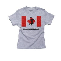 Kanada Olimpic - Odbojka na pijesku - zastava - Silhouette Girl Pamučna mladost siva majica