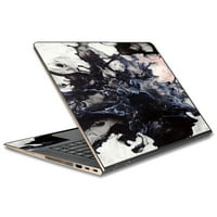 Kožni naljepnica za HP spektar 13t 13.3 laptop vinil zamotavanje crnih bijelih vrtloga Mramorni granit