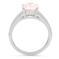 3.28ct ovalni rez ružičasti simulirani dijamant 18k bijeli zlatni godišnjički angažman za angažman veličine