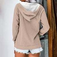 Prevelizirani džemper stalni odjeća Omen's Casual Fashion Soild Duge dukseve sa dugim rukavima Zipper Dukseri kaput Khaki 3xl
